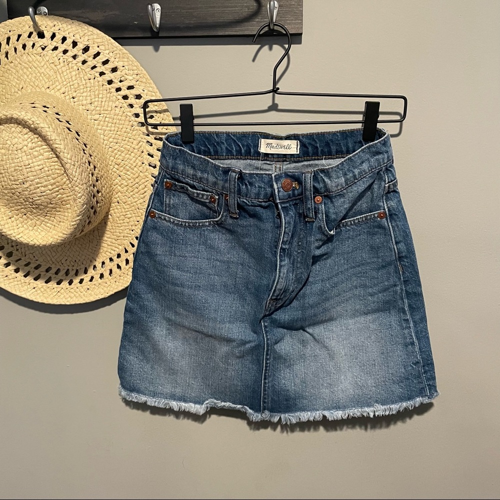 Madewell A-line denim skirt
